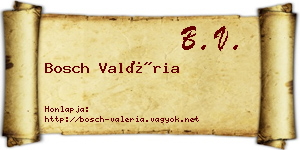 Bosch Valéria névjegykártya
